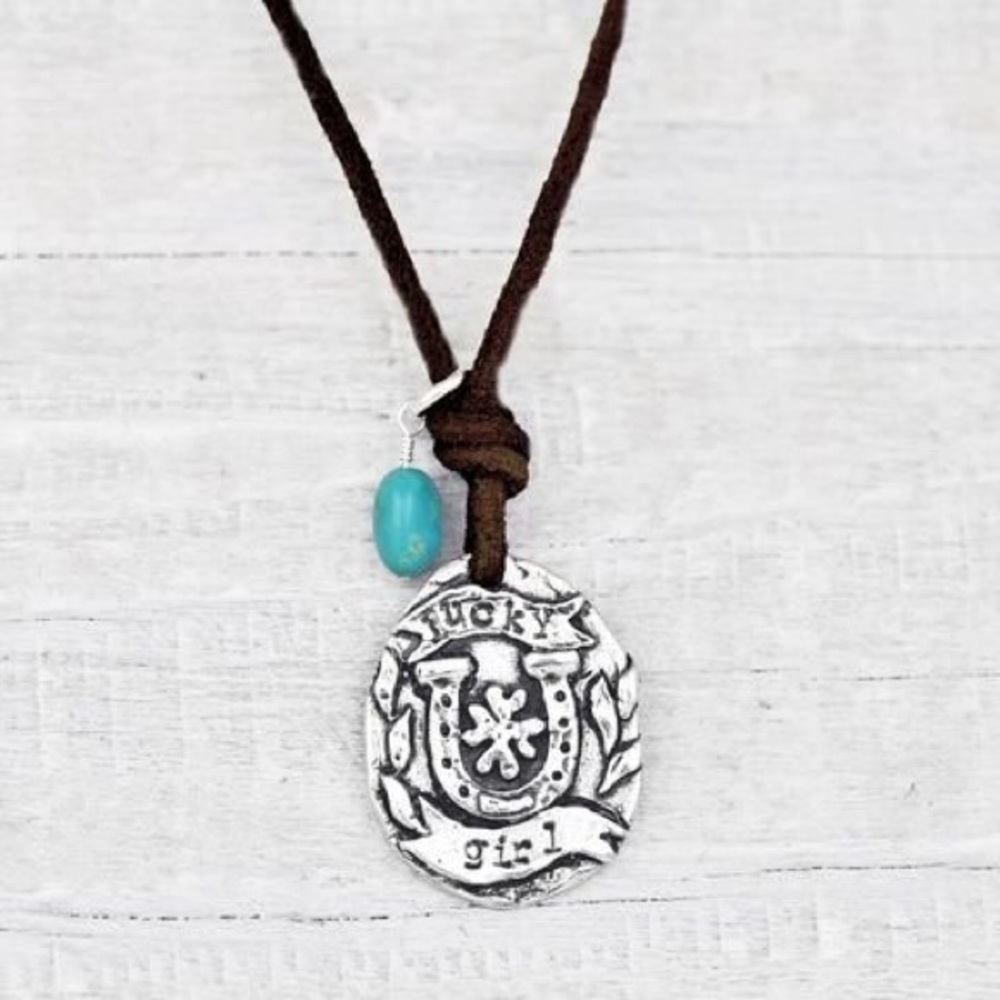 Island Cowgirl “Lucky Girl” Sterling necklace